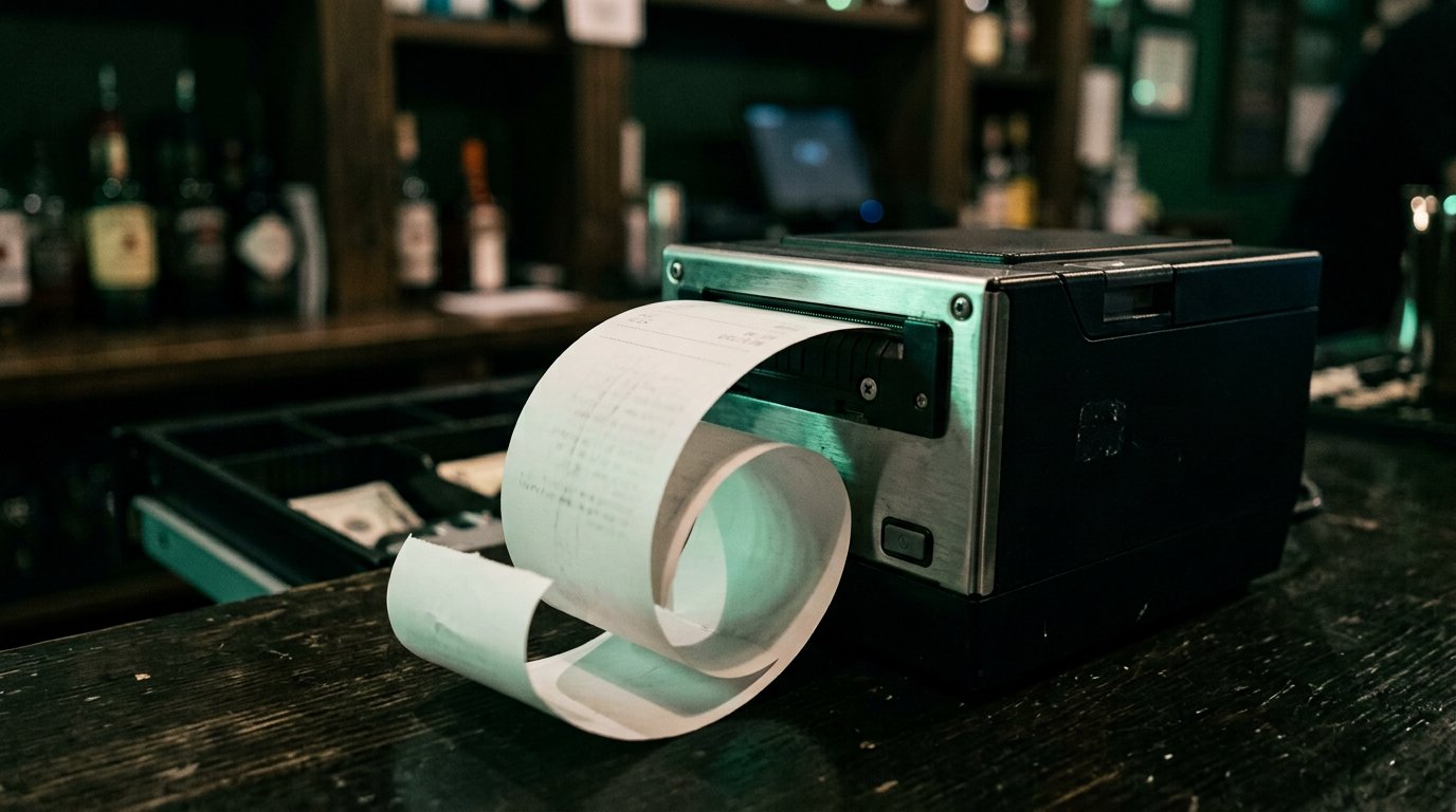 Thermal receipt printer mid print